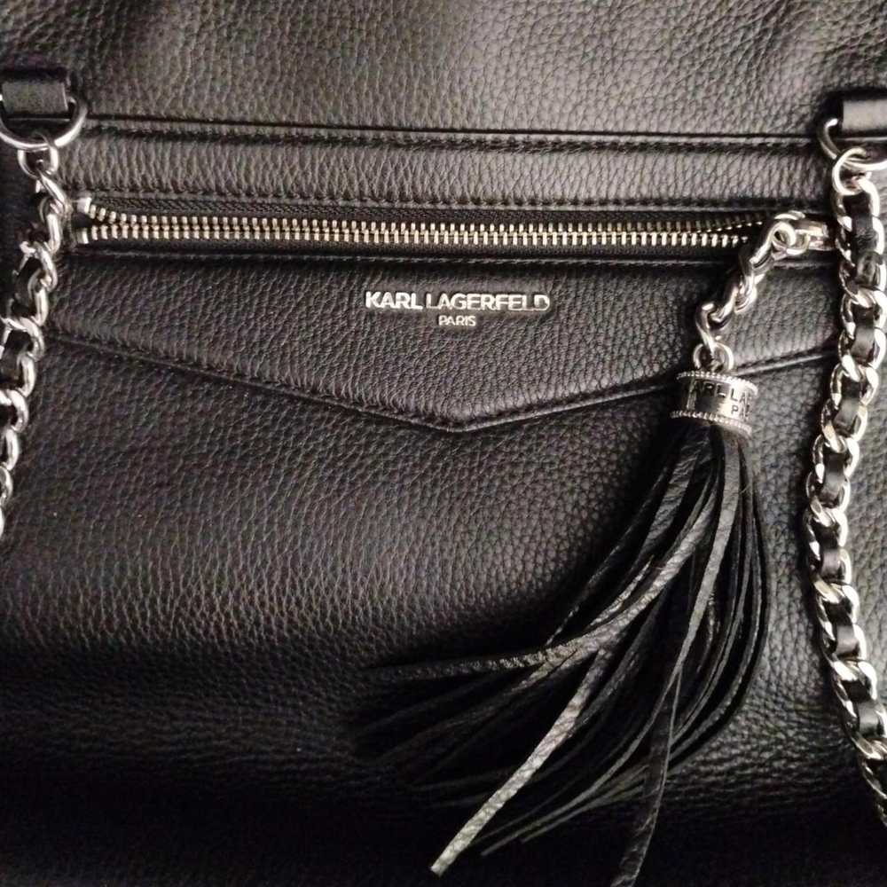 Karl Lagerfeld Black Chain Shoulder Bag - Picture 12 of 16